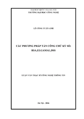 Các Phương Pháp Tấn Công Chữ Ký Số RSA, ElGamal và DSS
