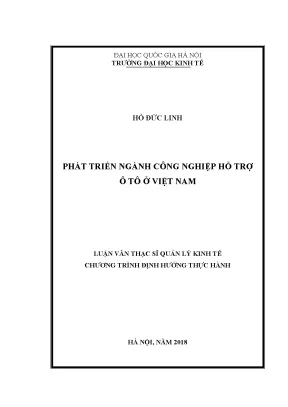 Phát Triển Ngành Công Nghiệp Hỗ Trợ Ô Tô Tại Việt Nam