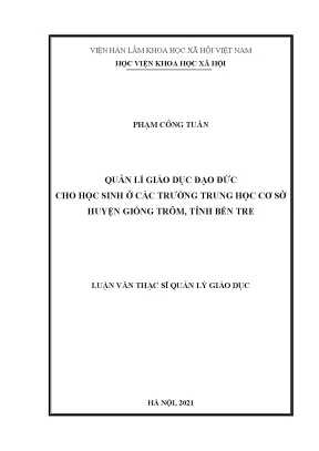 Quản Lý Giáo Dục Đạo Đức Cho Học Sinh Trung Học Cơ Sở 