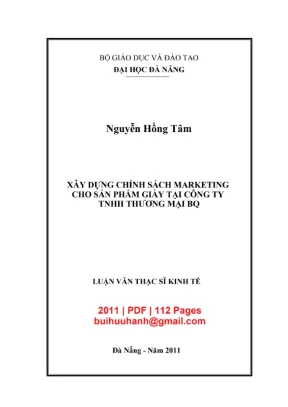 Luận văn thạc sĩ: Chính sách marketing sản phẩm giày