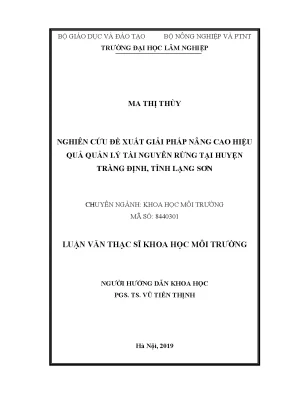Giải Pháp Nâng Cao Hiệu Quả Quản Lý Tài Nguyên Rừng Tại