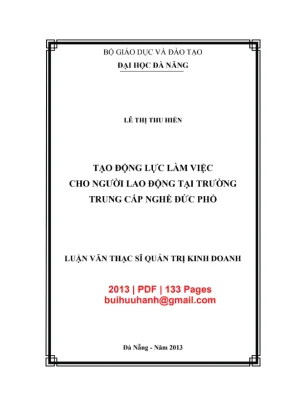 Luận văn QTKD: Tạo động lực làm việc cho người lao động