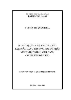Luận văn Quản trị quan hệ khách hàng tại Eximbank