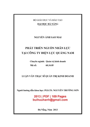 Luận văn phát triển nguồn nhân lực tại Điện lực Quảng Nam