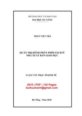 Luận văn quản trị kênh phân phối sách tại NXB Giáo dục