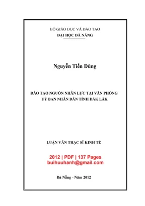 Luận văn: Đào tạo nhân lực tại UBND tỉnh Đắk Lắk