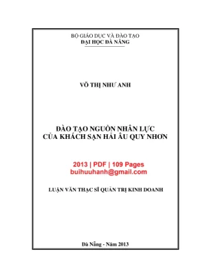 Luận văn: Đào tạo nhân lực KS Hải Âu Quy Nhơn