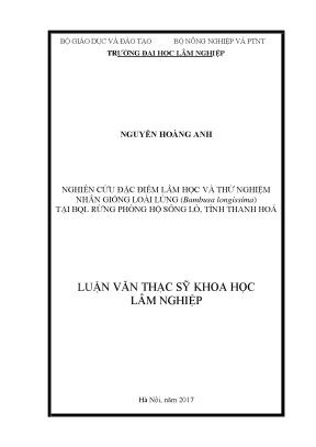 Nghiên Cứu Đặc Điểm Lâm Học và Kỹ Thuật Nhân Giống Loài