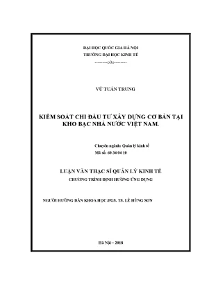 Luận văn thạc sĩ kiểm soát chi đầu tư xây dựng cơ bản tại kho bạc nhà nước việt nam