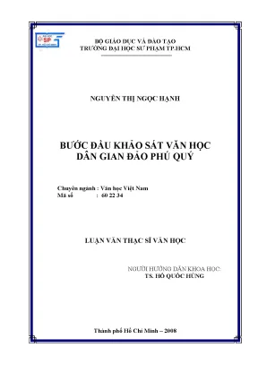 Khảo Sát Văn Học Dân Gian Đảo Phú Quý: Đặc Điểm và Tình Hình