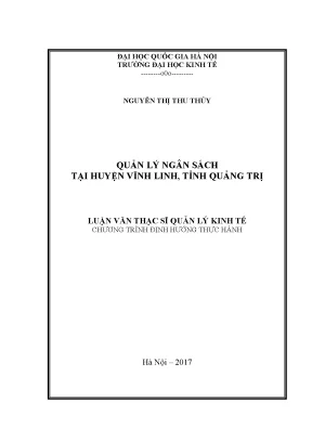 Quản Lý Ngân Sách Tại Huyện Vĩnh Linh, Tỉnh Quảng Trị: