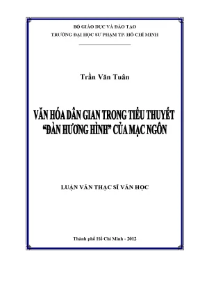 Nghiên Cứu Về Văn Hóa Dân Gian Trong Tiểu Thuyết Đàn