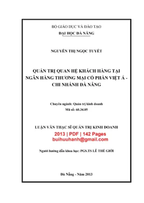 Luận văn Quản trị quan hệ khách hàng tại Ngân hàng Việt Á