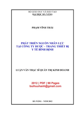 Phát triển nguồn nhân lực tại công ty dược Bình Định
