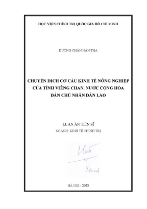 Chuyển Dịch Cơ Cấu Kinh Tế Nông Nghiệp Tại Tỉnh Viêng