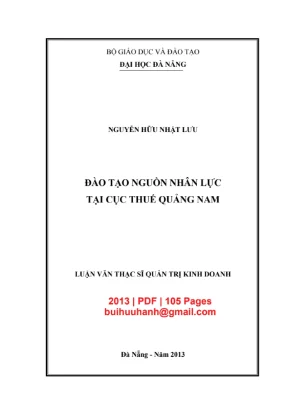 Luận văn đào tạo nguồn nhân lực tại Cục thuế Quảng Nam