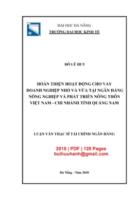 Hoàn thiện Cho vay Doanh nghiệp vừa vầ nhỏ tại Agribank