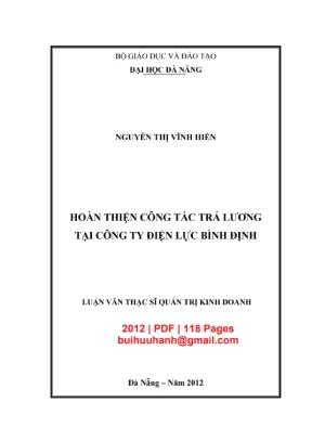Hoàn thiện công tác trả lương tại Điện lực Bình Định