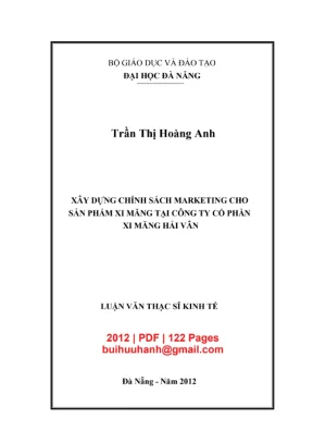 Luận văn: Chính sách marketing cho xi măng Hải Vân (2012)