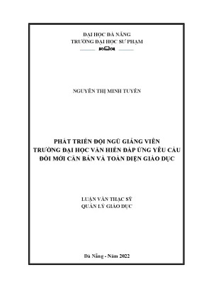 Phát Triển Đội Ngũ Giảng Viên Tại Trường Đại Học Văn