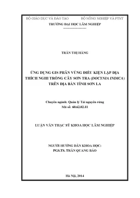 Nghiên Cứu Ứng Dụng GIS Phân Vùng Điều Kiện Trồng Cây
