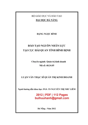 Luận văn QTKD: Đào tạo nhân lực Hải quan Bình Định