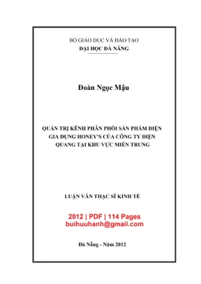 Luận văn quản trị kênh phân phối SP điện gia dụng Honey's
