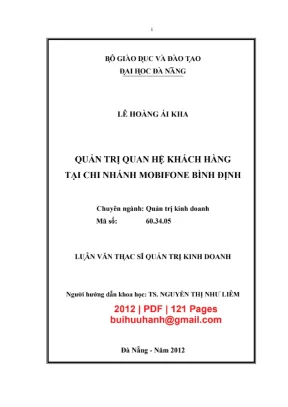 Luận văn Quản trị quan hệ khách hàng tại MobiFone Bình Định