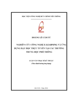 Nghiên Cứu Ứng Dụng E-Learning Trong Dạy Học Trực Tuyến