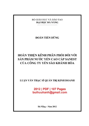 Luận văn: Kênh phân phối nước yến Sanest Khánh Hòa
