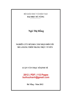 Luận văn: Rủi ro cảm nhận khi mua hàng thời trang online