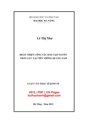 Luận văn đào tạo nguồn nhân lực tại Viễn thông Quảng Nam