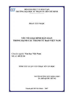 Nghiên Cứu Yếu Tố Loại Hình Dân Gian Trong Hạnh Các