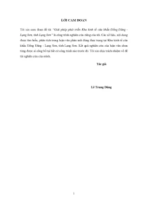 Giải pháp phát triển Khu kinh tế cửa khẩu Đồng Đăng,