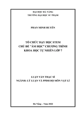 Dạy Học STEM Chủ Đề Âm Học Tại Đại Học Đà Nẵng