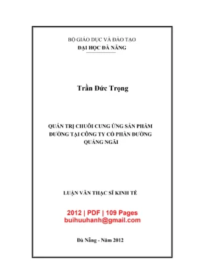 Chuỗi cung ứng đường Quảng Ngãi: Luận văn thạc sĩ [PDF]