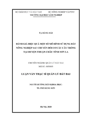Đánh Giá Hiệu Quả Mô Hình Sử Dụng Đất Nông Nghiệp Tại