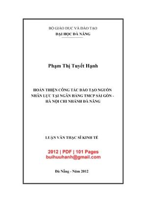 Luận văn: Hoàn thiện đào tạo nhân lực tại SHB Đà Nẵng