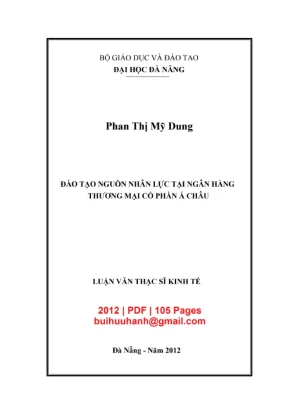 Luận văn đào tạo nguồn nhân lực tại Ngân hàng ACB