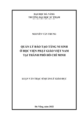 Quản Lý Đào Tạo Tăng Ni Sinh Tại Học Viện Phật Giáo Việt Nam