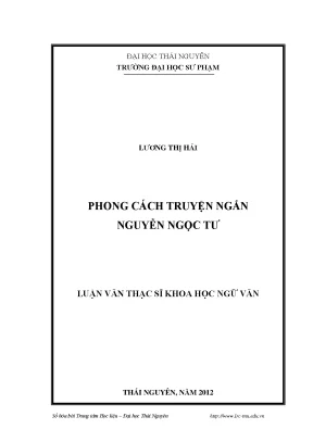 Phong Cách Nghệ Thuật Của Nguyễn Ngọc Tư Trong Truyện Ngắn