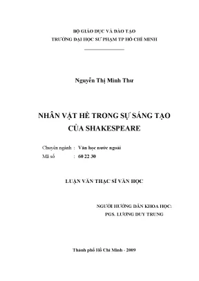 Khám Phá Nhân Vật Hề Trong Tác Phẩm Của Shakespeare