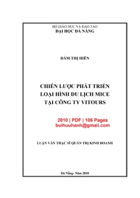 Luận văn: Chiến lược phát triển du lịch MICE tại Vitours