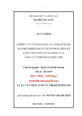 Nghiên cứu sự hài lòng của khách hàng với phần mềm kế