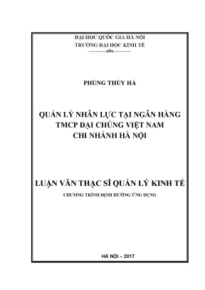 Quản Lý Nhân Lực Tại Ngân Hàng TMCP Đại Chúng Việt Nam: