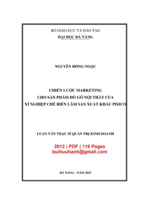 Luận văn: Chiến lược marketing đồ gỗ nội thất Pisico