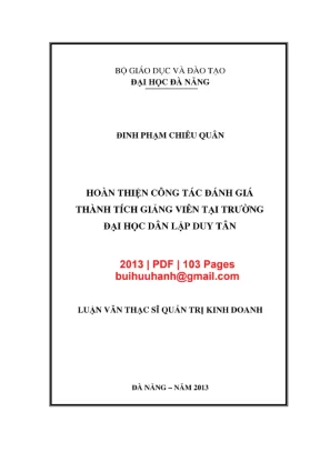 Đánh giá thành tích giảng viên tại ĐH Duy Tân (Luận văn)