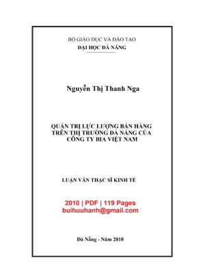 Luận văn Quản trị lực lượng bán hàng Công ty Bia Việt Nam