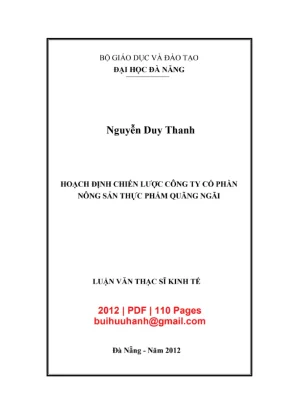 Luận văn hoạch định chiến lược công ty nông sản Quảng Ngãi