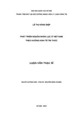 Phát Triển Nguồn Nhân Lực Việt Nam Theo Hướng Kinh Tế